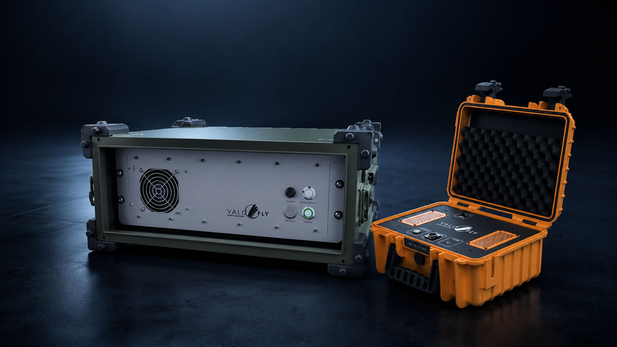 Vectorbirds TETHER-System mit Bodeneinheiten für Stromversorgung und Datenverbindung bei tethergestützten UAV-Einsätzen.