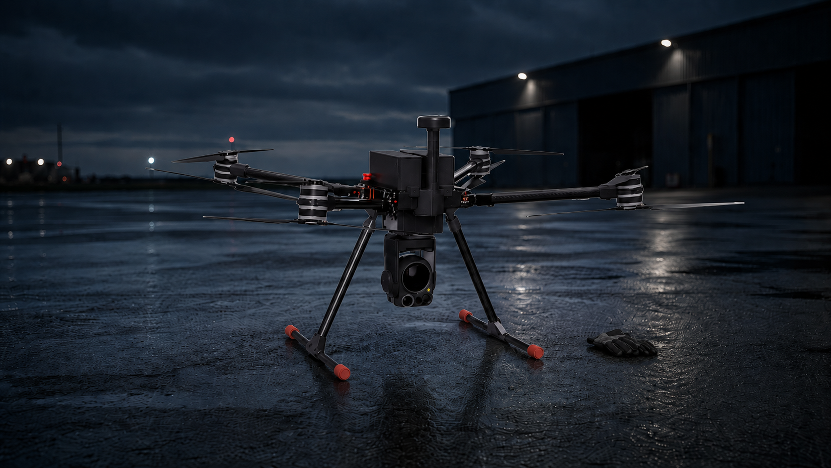 VECTIS R Recon M2 als koaxiale Oktokopter-Plattform mit EO-/IR-Aufklärungspayload